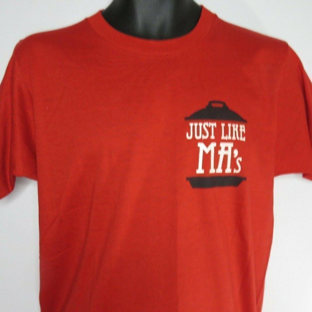 Vintage Just Like Mas BBQ Deadstock T-Shirt Red Single Stitch L USA Screen Stars